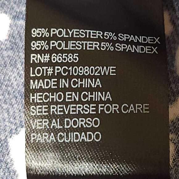 Perceptions Woman dress 2X Navy blue w/ white puff print Tie sleeves Mid-length - Picture 11 of 15